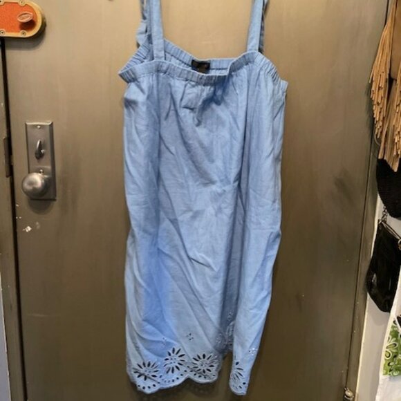 J.Crew Tie-Shoulder Hydrangea Mini Dress Embroidery Size Large - Picture 5 of 15